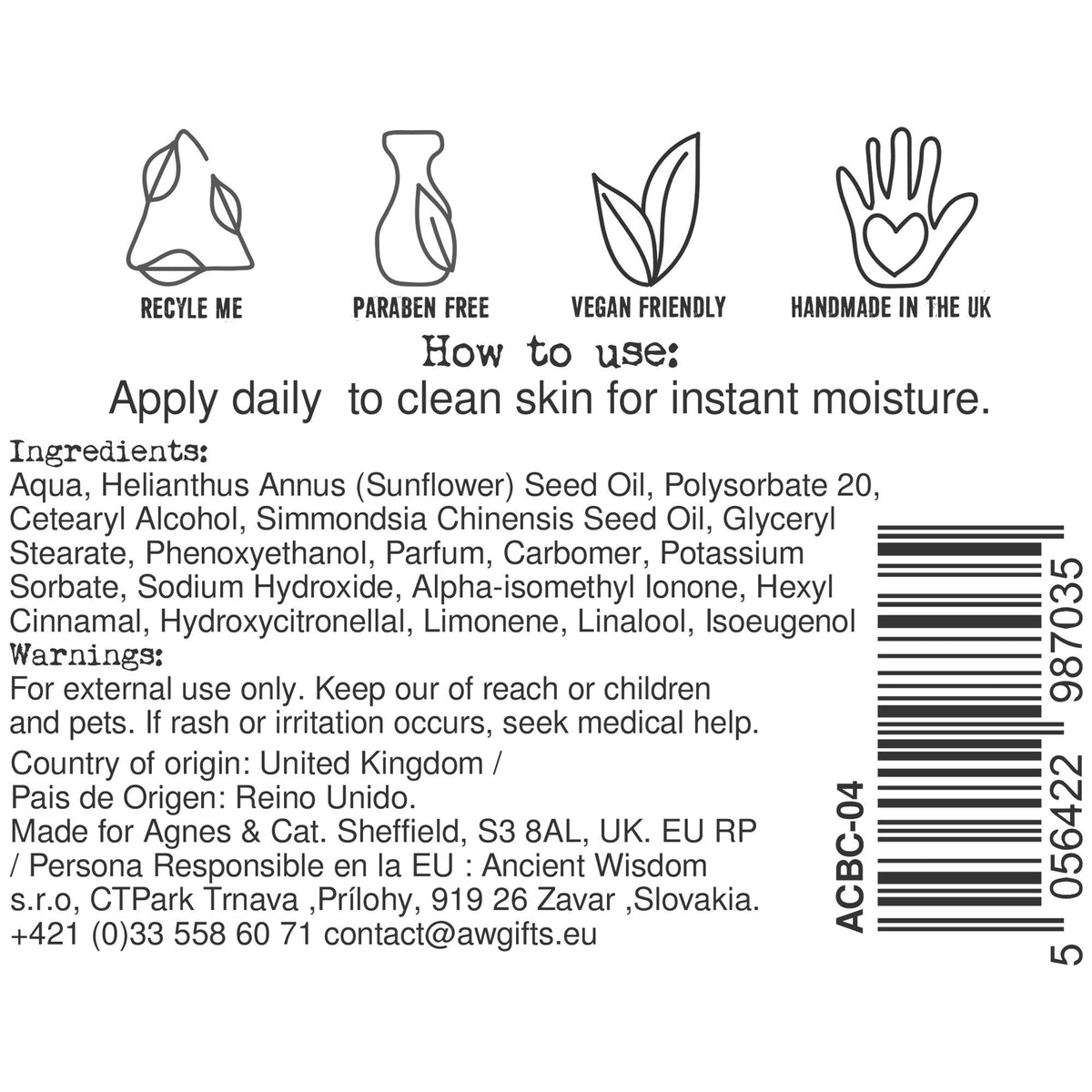 Agnes + Cat Hand & Body Cream - Moroccan Roll - 300ml – view 4