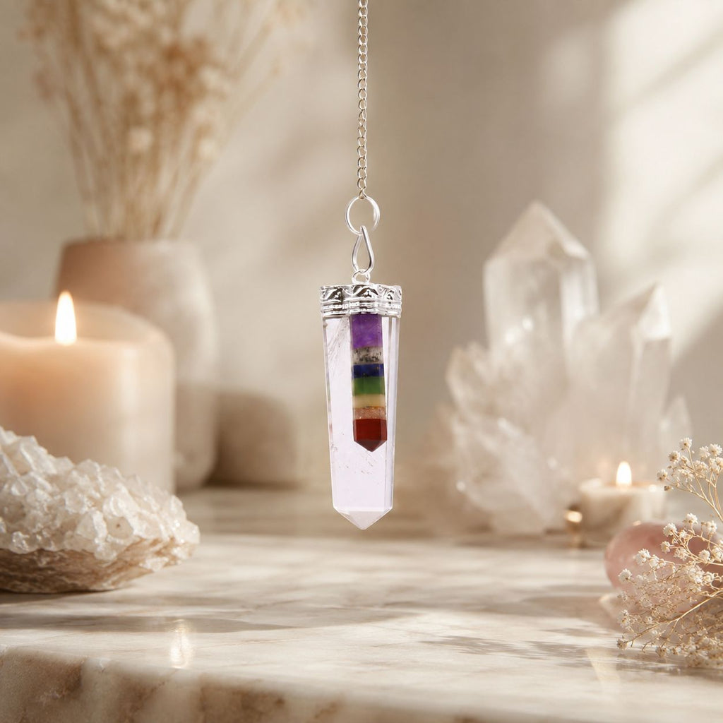 7 Chakra Flat Point Pendulum – view 3