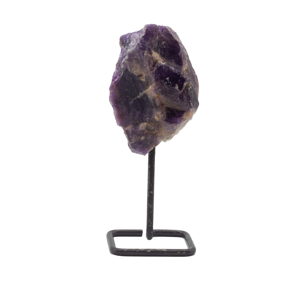Amethyst Mineral Specimen on Black Metal Stand – view 3