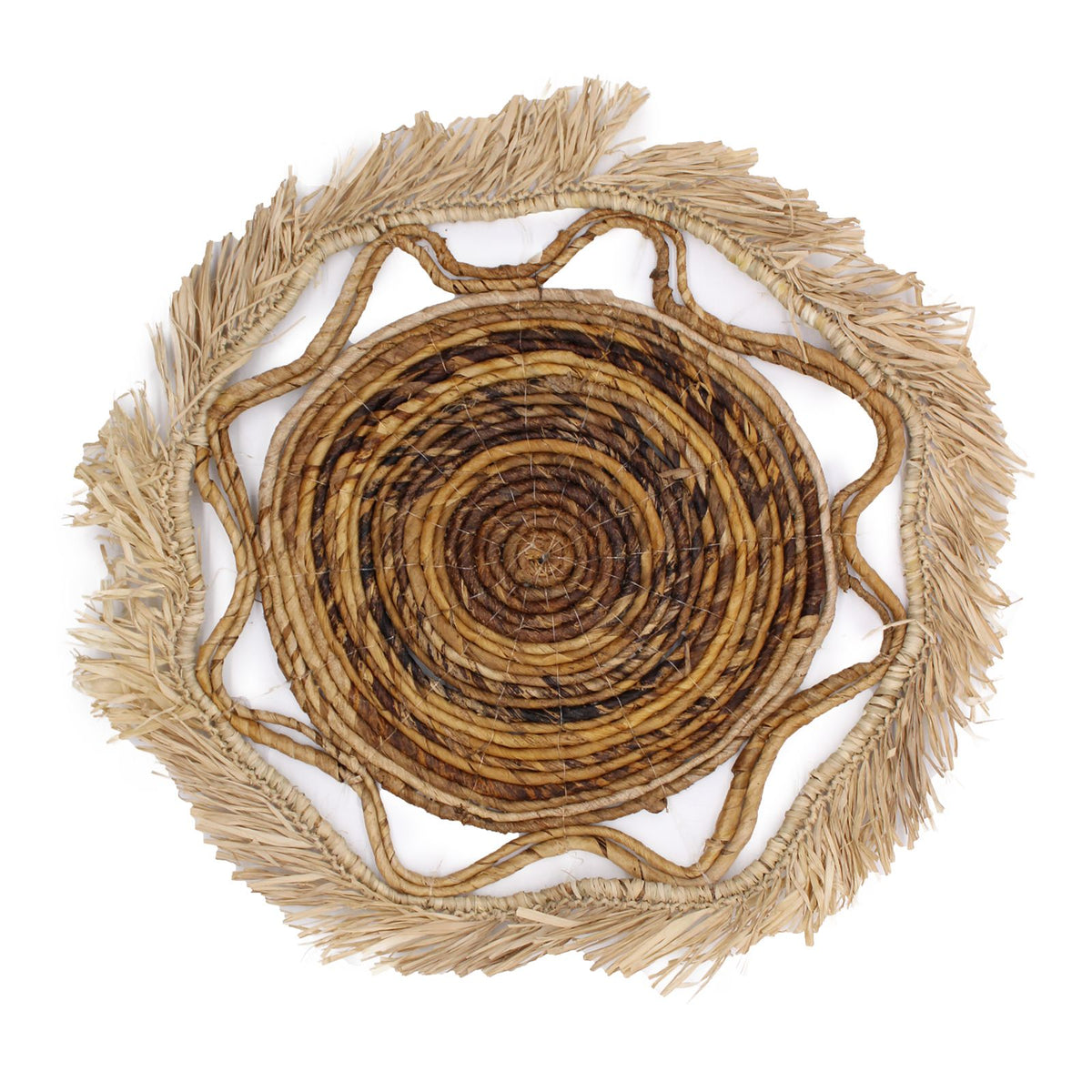 Set of Six Woven Wall Art Discs, 50 cm