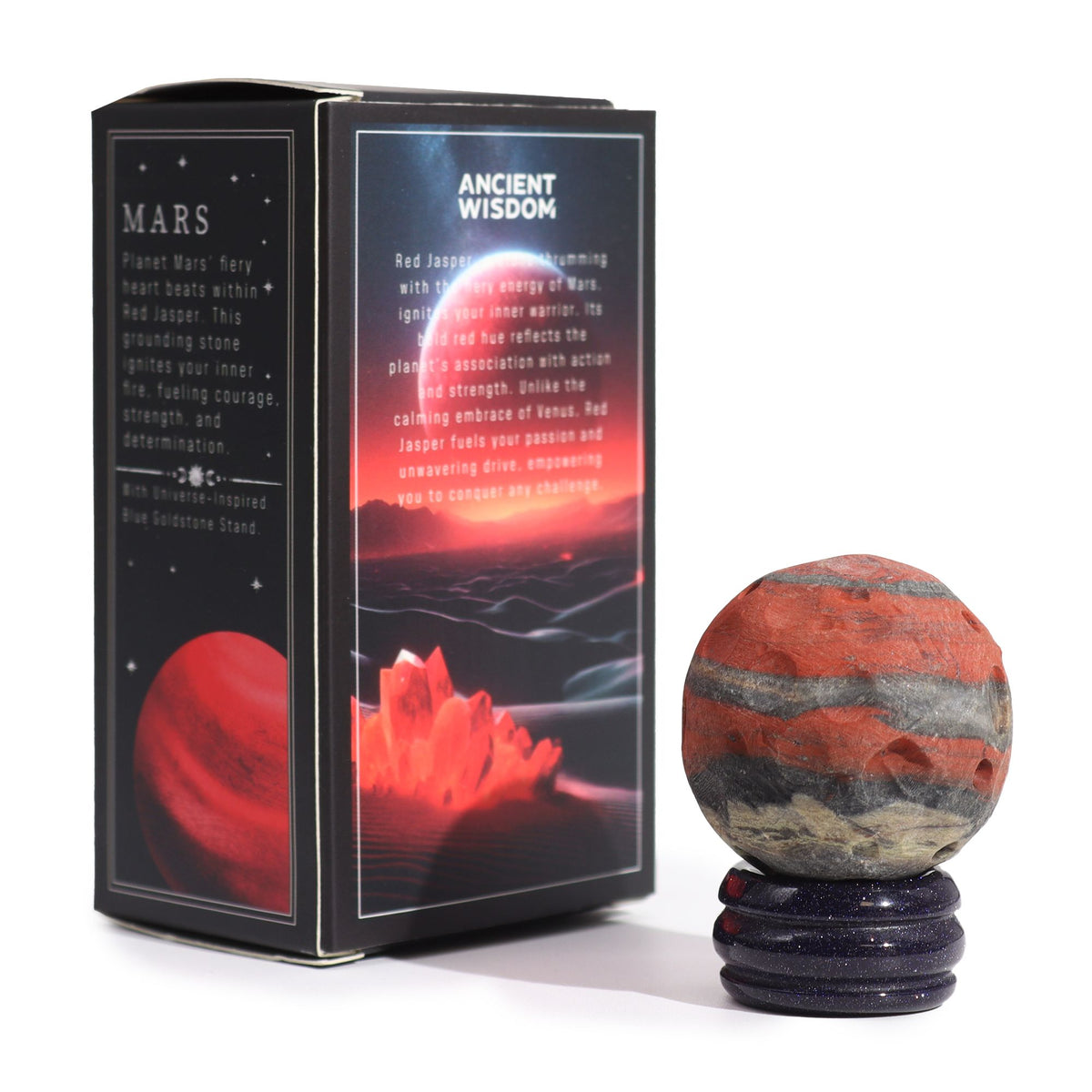 Red Jasper Planet on Goldstone Stand - 40mm