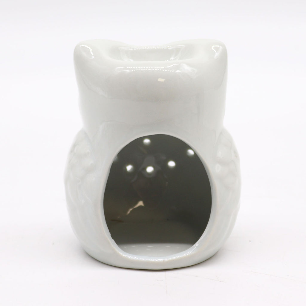 Classic White Ceramic Oil Burner - Tall Owl – view 4