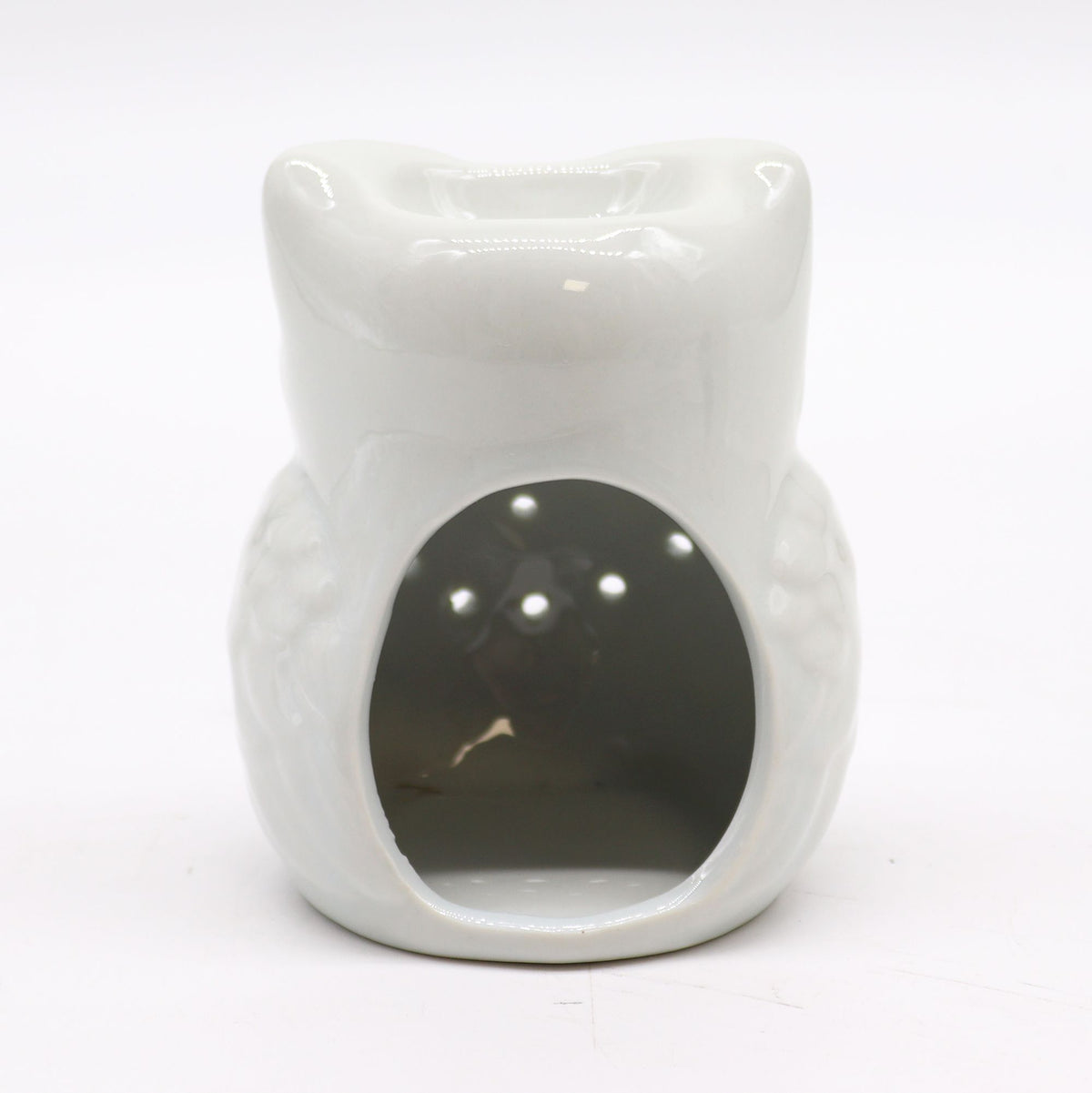 Classic White Ceramic Oil Burner - Tall Owl – view 4