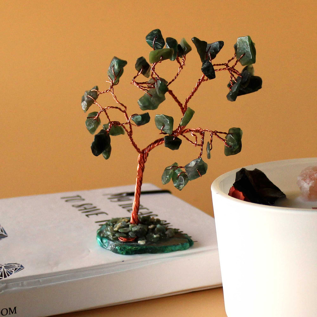 Green Aventurine Gemstone Tree on Green Agate Base - 35 stones – view 2