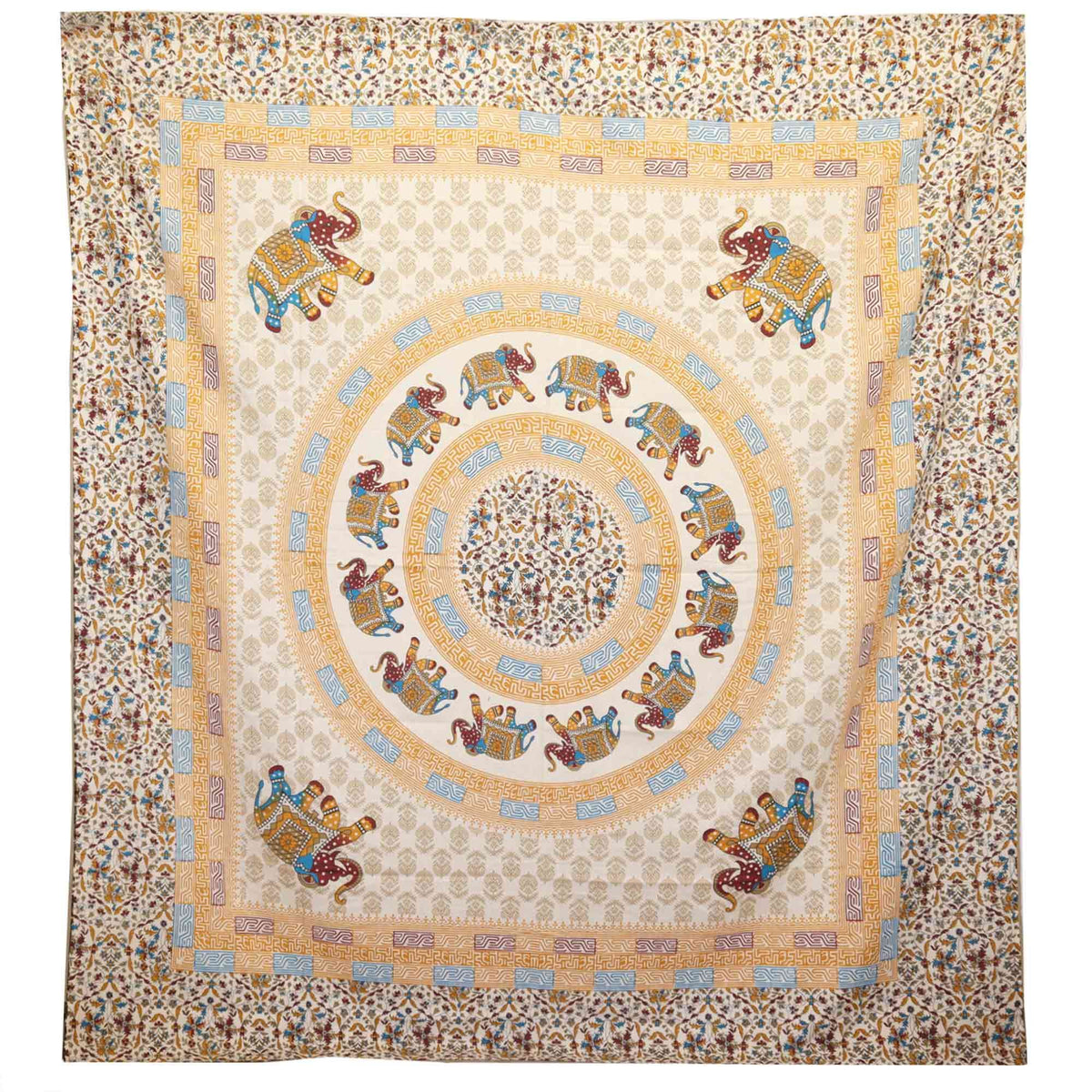 Elephant Mandala Wall Hanging - Brown & Orange/Cream
