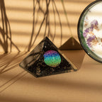 Small Orgonite Pyramid 5.5x4.5cm - Flower of Life, Black Tourmaline – view 3
