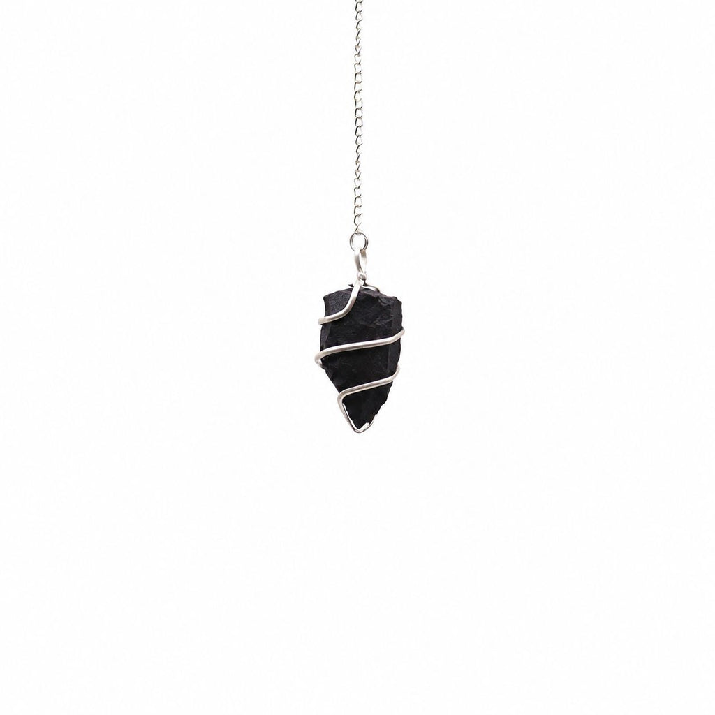 Raw Gemstone Pendulum - Black Agate – view 3