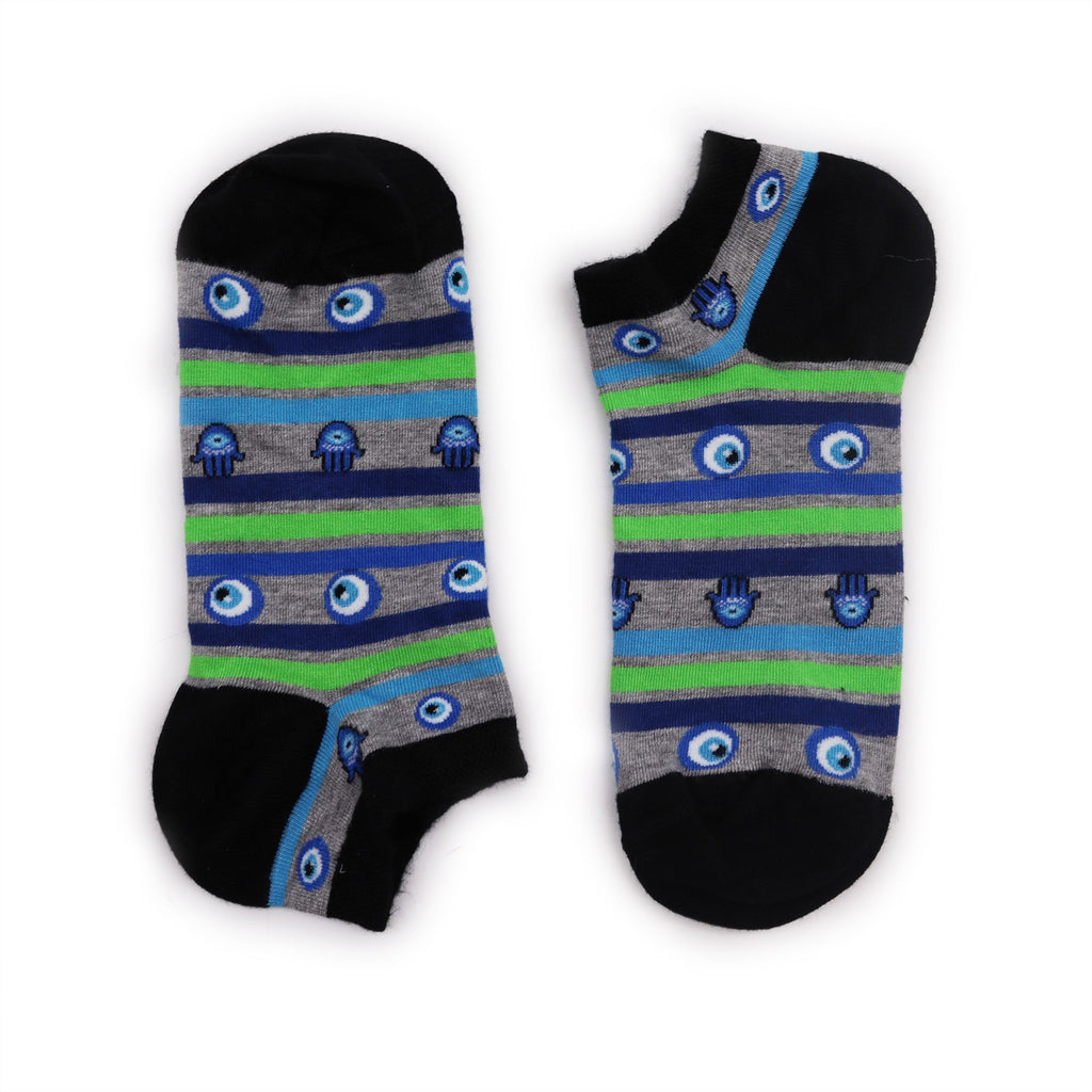 Hop Hare Bamboo Low Trainer Socks - Evil Eye & Hamsa – view 2