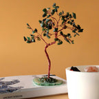 Large Green Aventurine Gemstone Tree on Green Agate Base – view 3