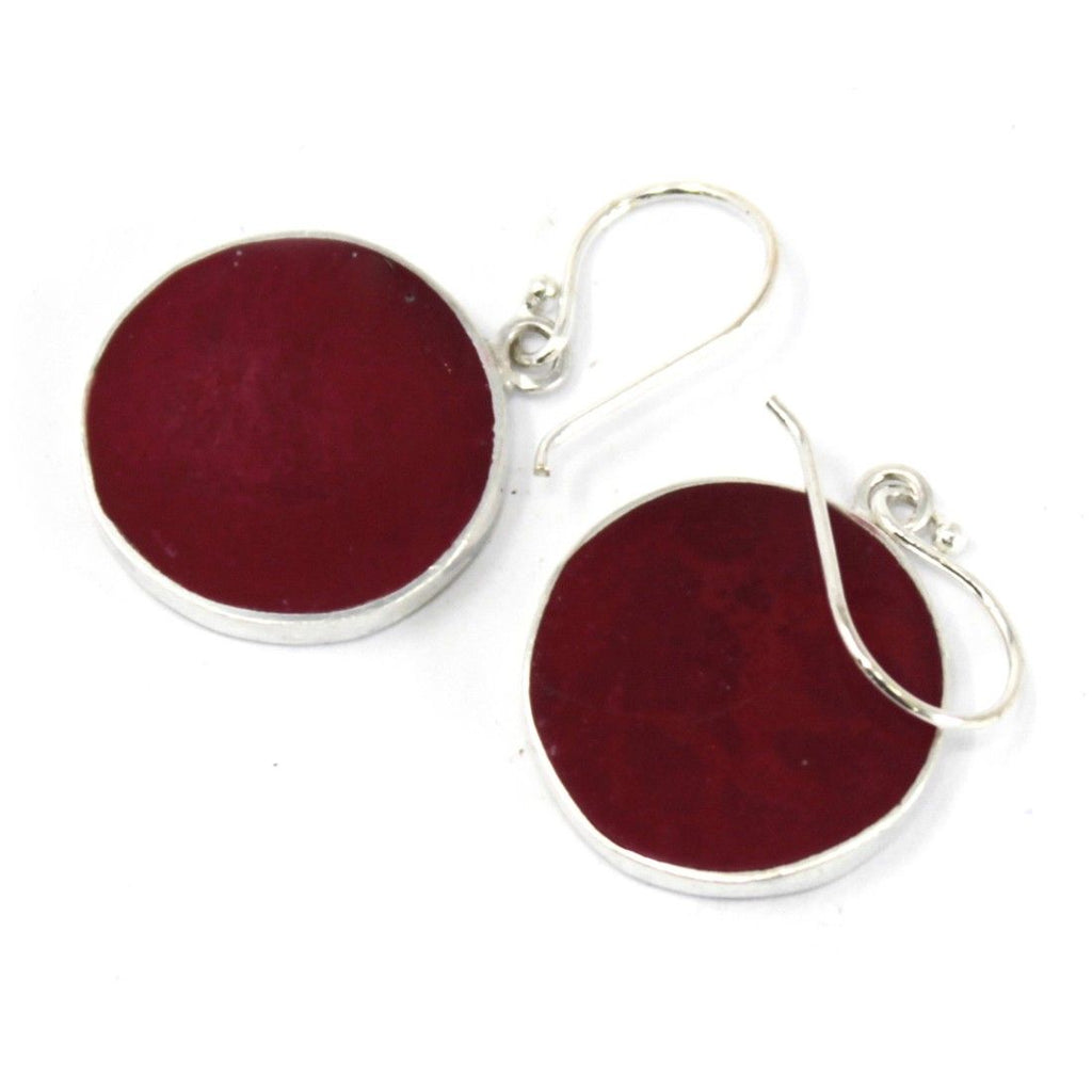 Tree of Life Silver Earrings 15mm, Coral Effect – view 3