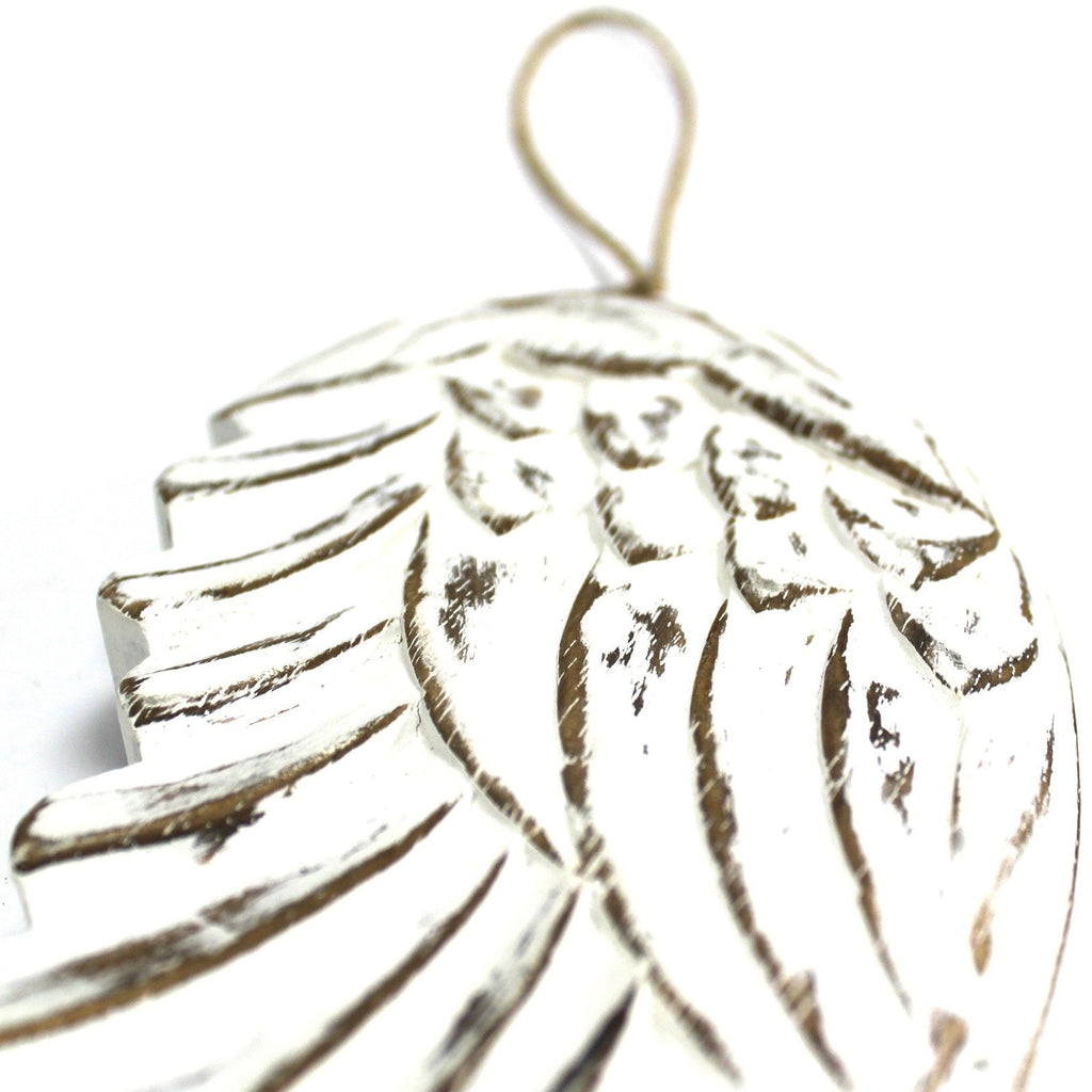 Small Hand Carved Angel Wing Wall Decor, 18 cm – view 5