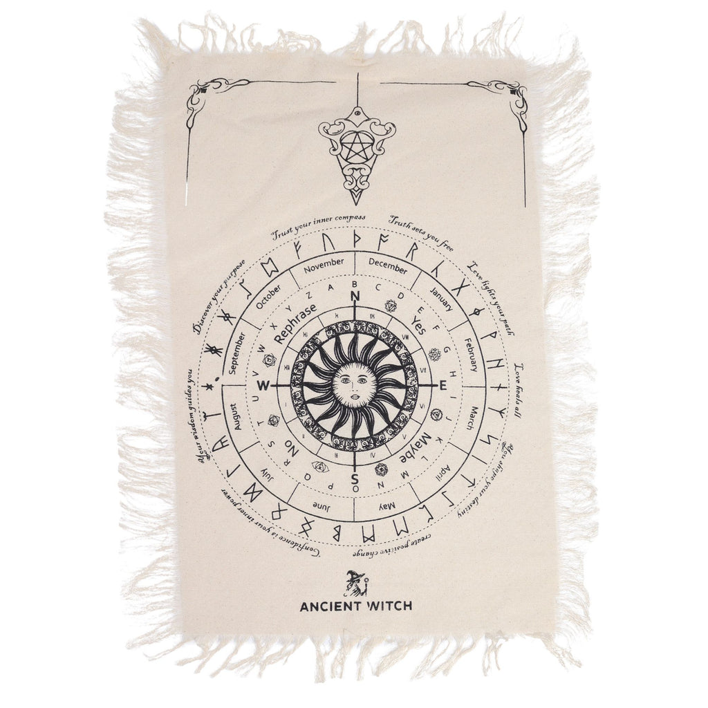 Ancient Witch Sun Face Pendulum Cloth - Natural & Black
