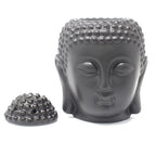 Buddha Head Ceramic Oil Burner - Black – view 4