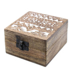 White Wash Mango Wood Box, Slavic Design, 10x10cm – view 6