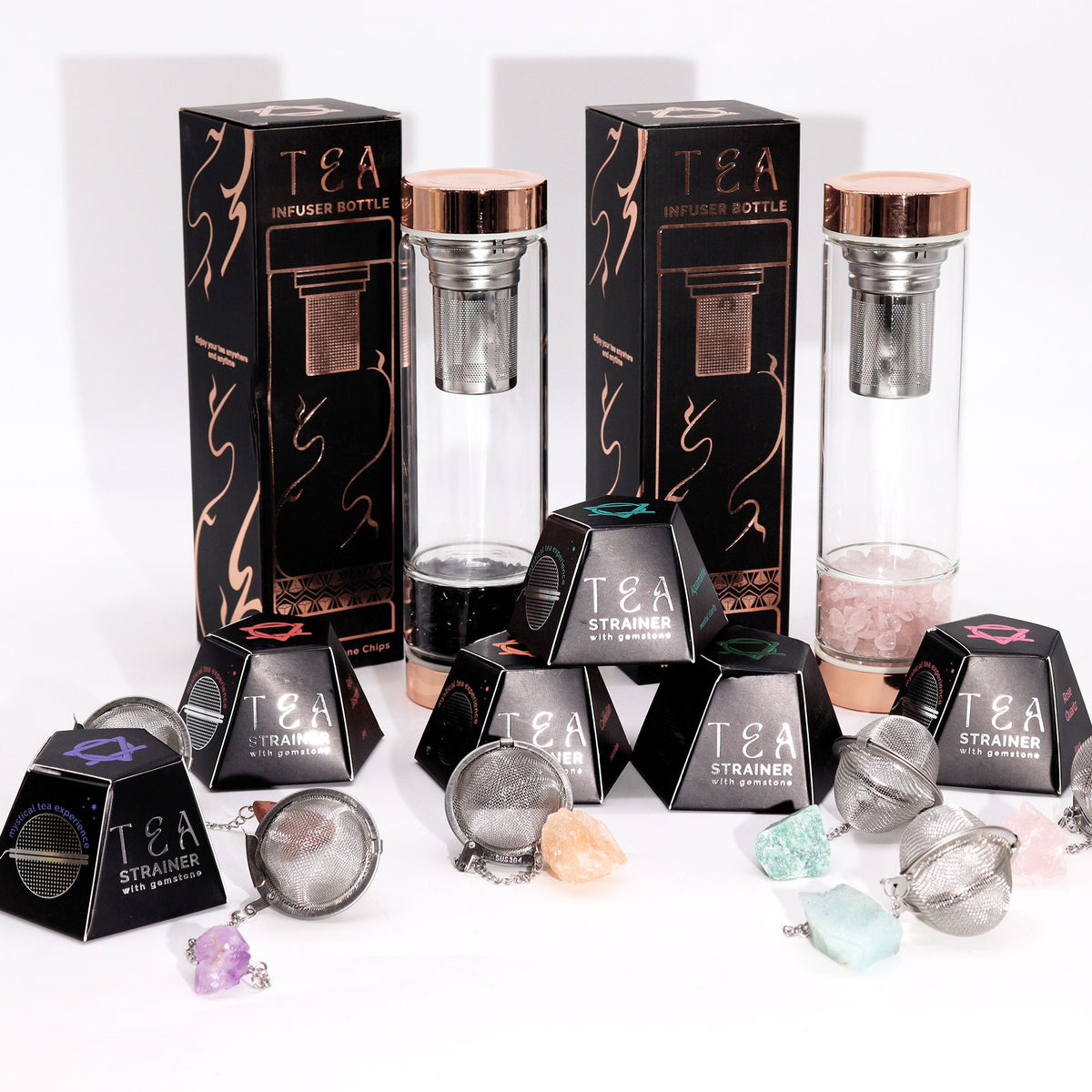Rose Quartz Raw Crystal Tea Strainer – view 7