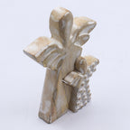 Mango Wood Angel in Angel - Whitewash, 15cm – view 6