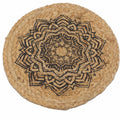Jute Place Mat, Mandala Print, 30cm