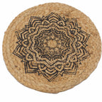 Jute Place Mat, Mandala Print, 30cm