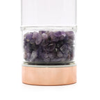 Crystal Glass Tea Infuser Bottle - Rose Gold - Amethyst – view 5