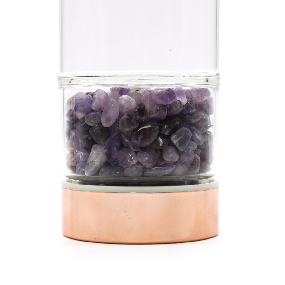 Crystal Glass Tea Infuser Bottle - Rose Gold - Amethyst – view 5