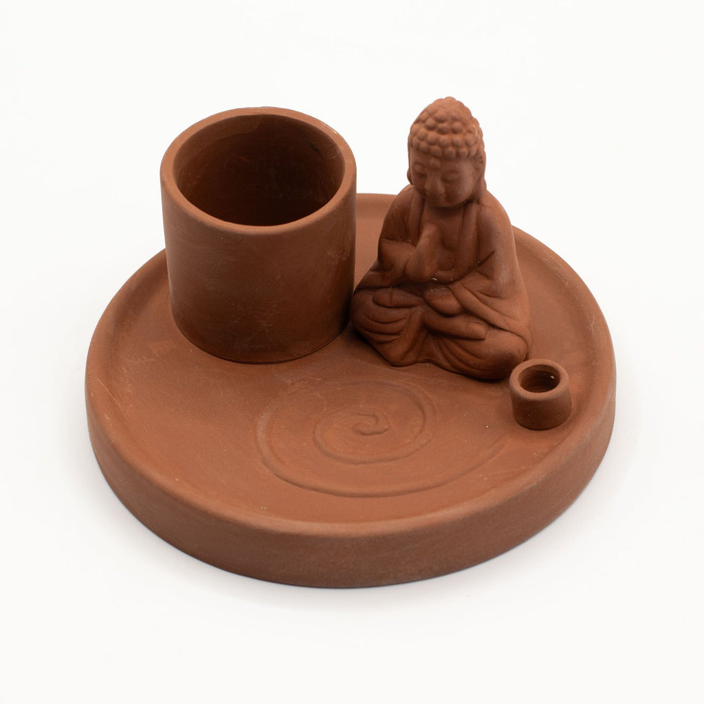 Ceramic Buddha Incense Plate - Terracotta – view 6