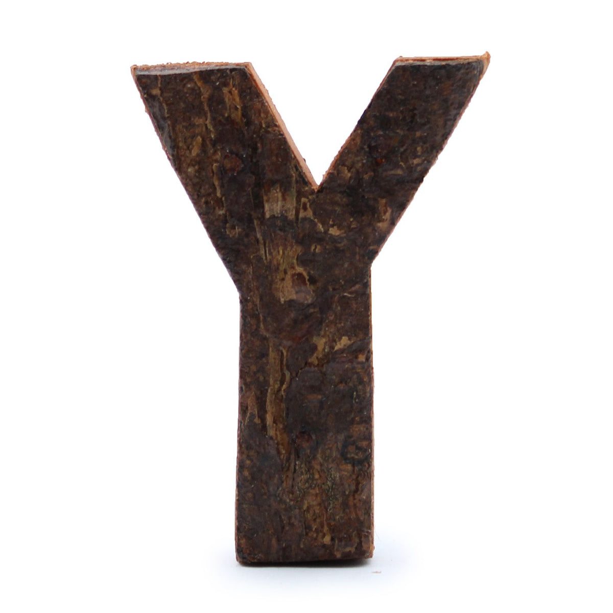 Rustic Bark Letter Y - 7cm