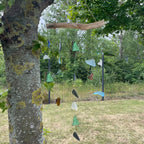 Recycled Glass Wind Chime - Five Strings, Multicolour