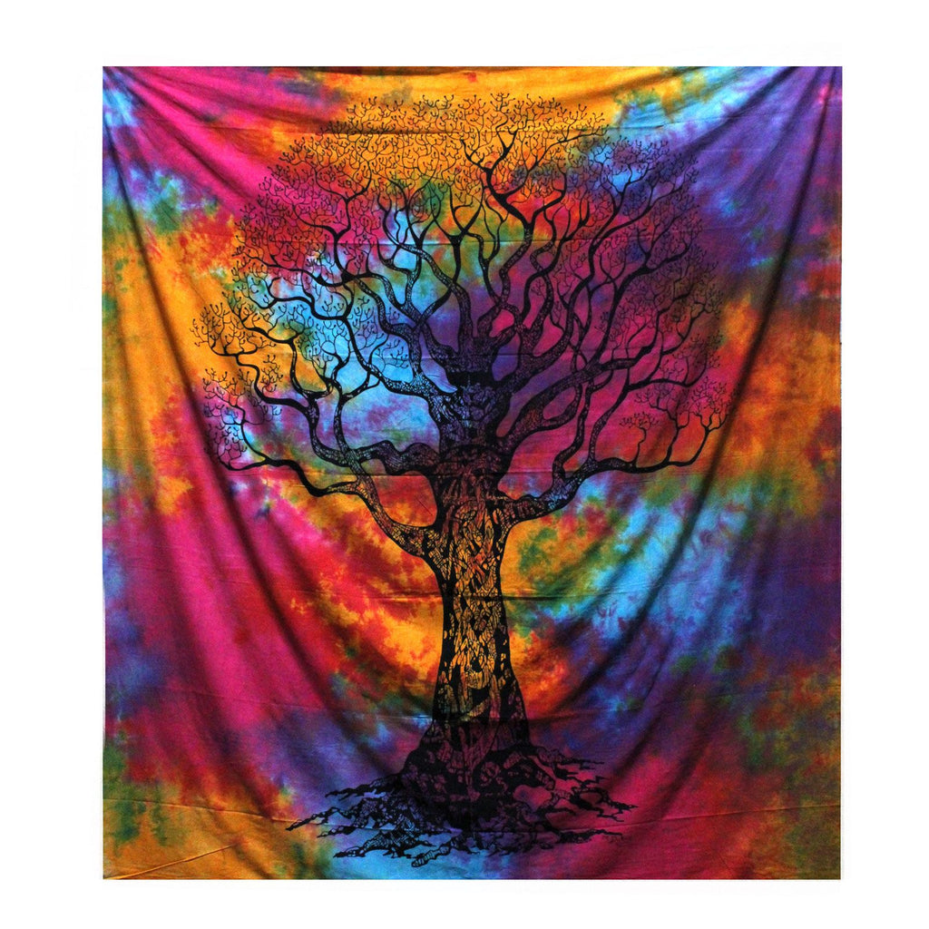 Double Cotton Bedspread & Wall Hanging - Winter Tree 230x200cm