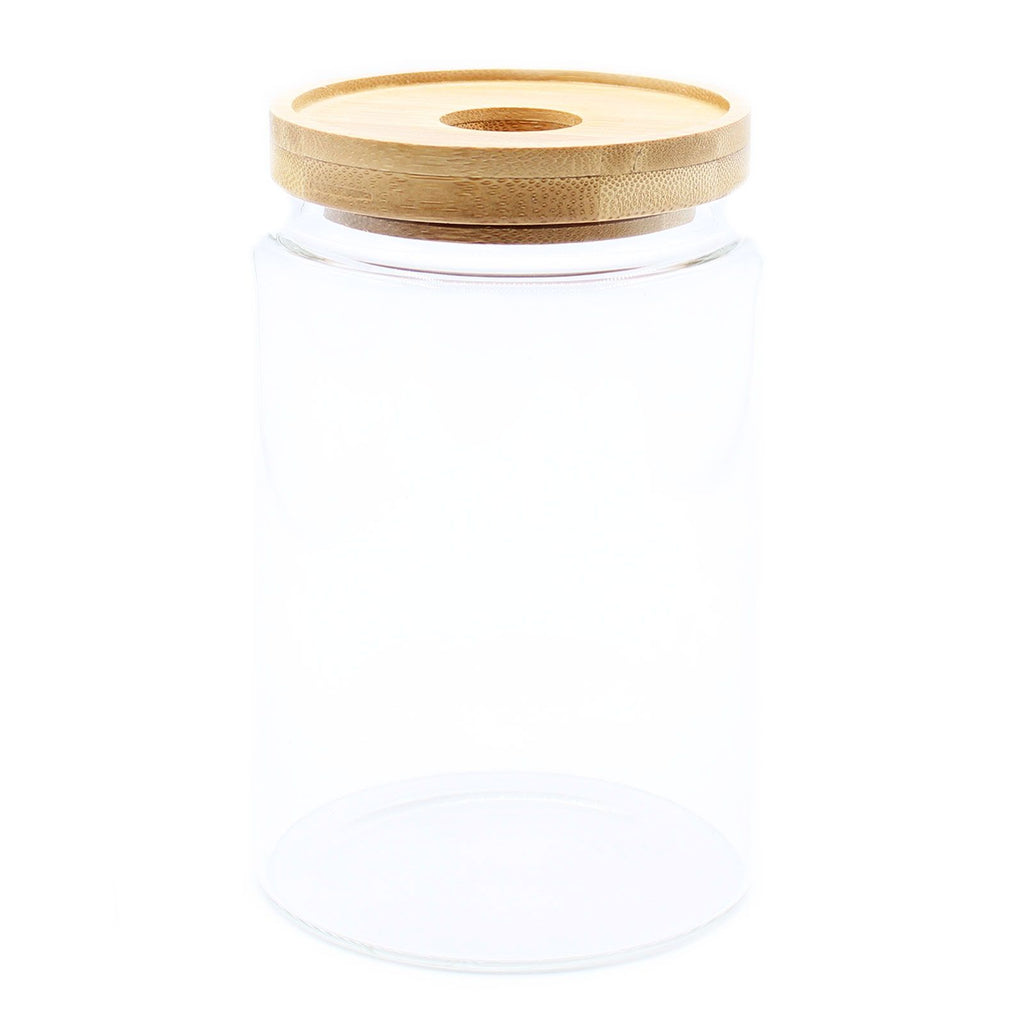 Cottage Glass Storage Jar with Bamboo Lid - 15 cm – view 6