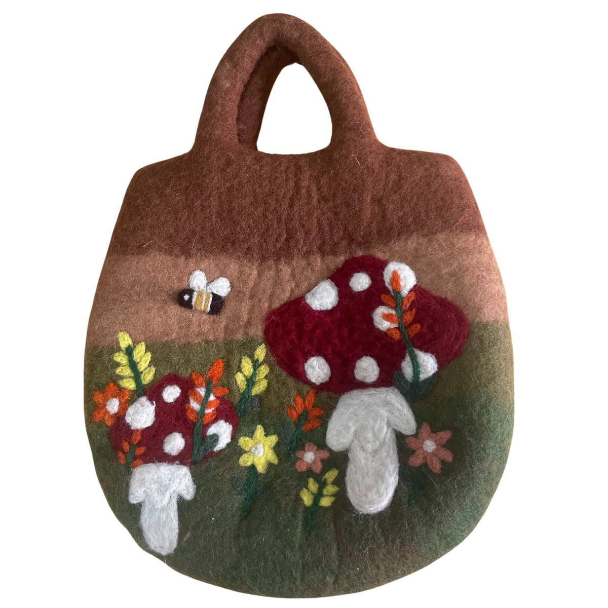 Mushroom Garden Felted Wool Bag - 35x27cm – view 3