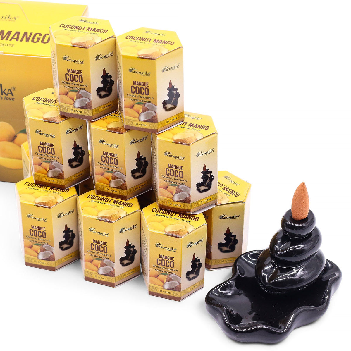 Coconut & Mango Backflow Incense Cones – Pack of 10 – view 2