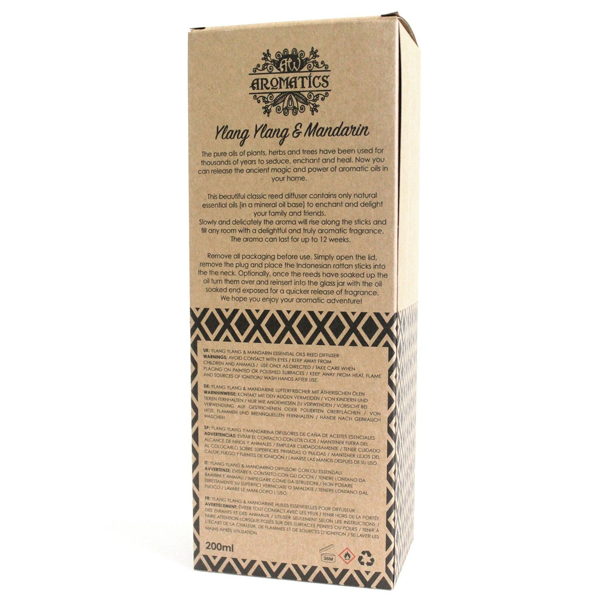Ylang Ylang & Mandarin Essential Oil Reed Diffuser 200ml – view 3