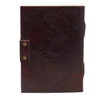 Leather World Map Notebook, Stitched – 13x17.5 cm – view 4