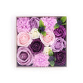 Square Soap Flower Gift Box - Lavender Rose & Carnation