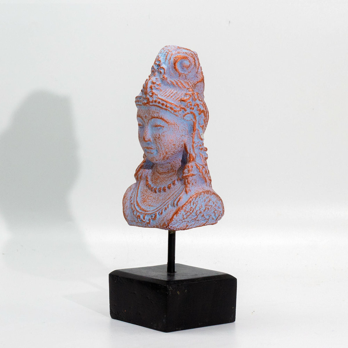 Lucky Java Princess Statue on Stand, Blue Copper – view 4