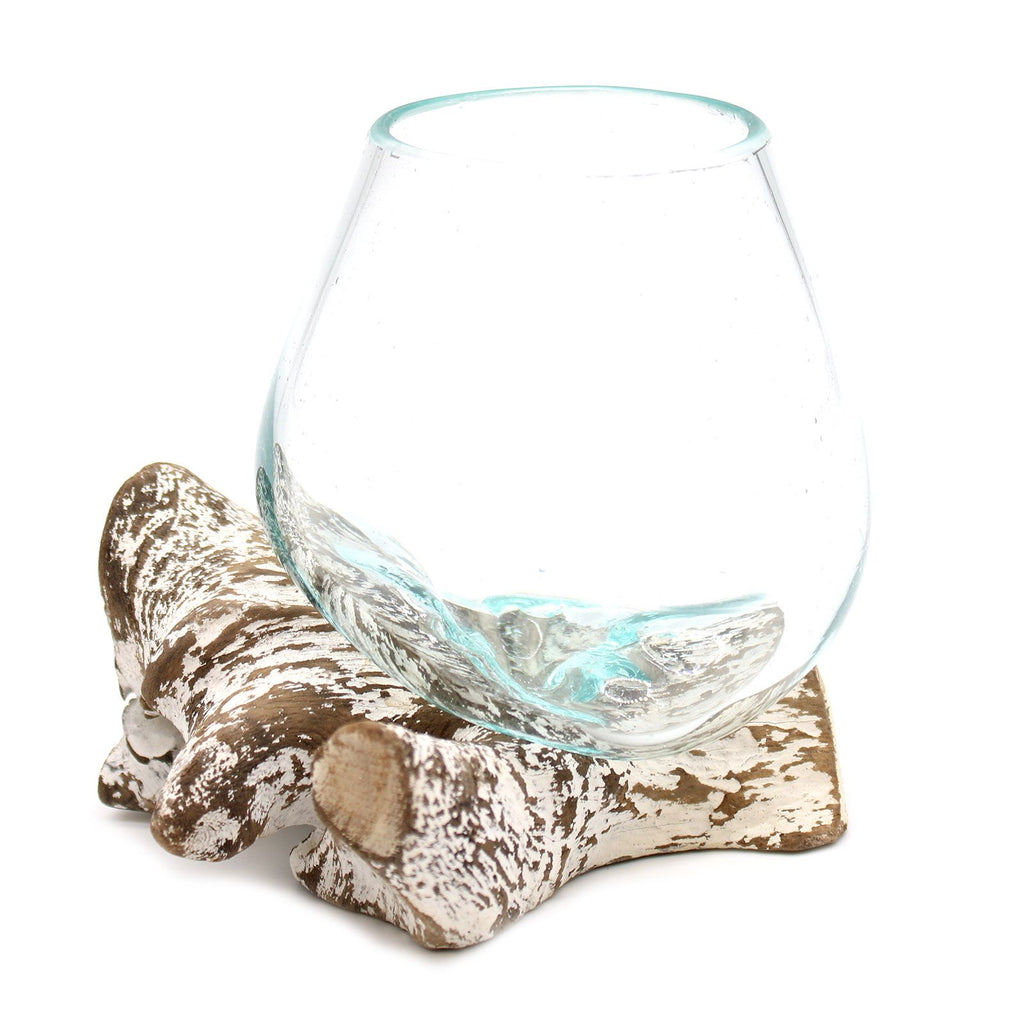 Molten Glass Bowl on Whitewash Wood - Small – view 2