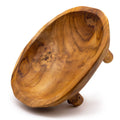 Smooth Teak Fruit Bowl on Legs, approx. 32cm