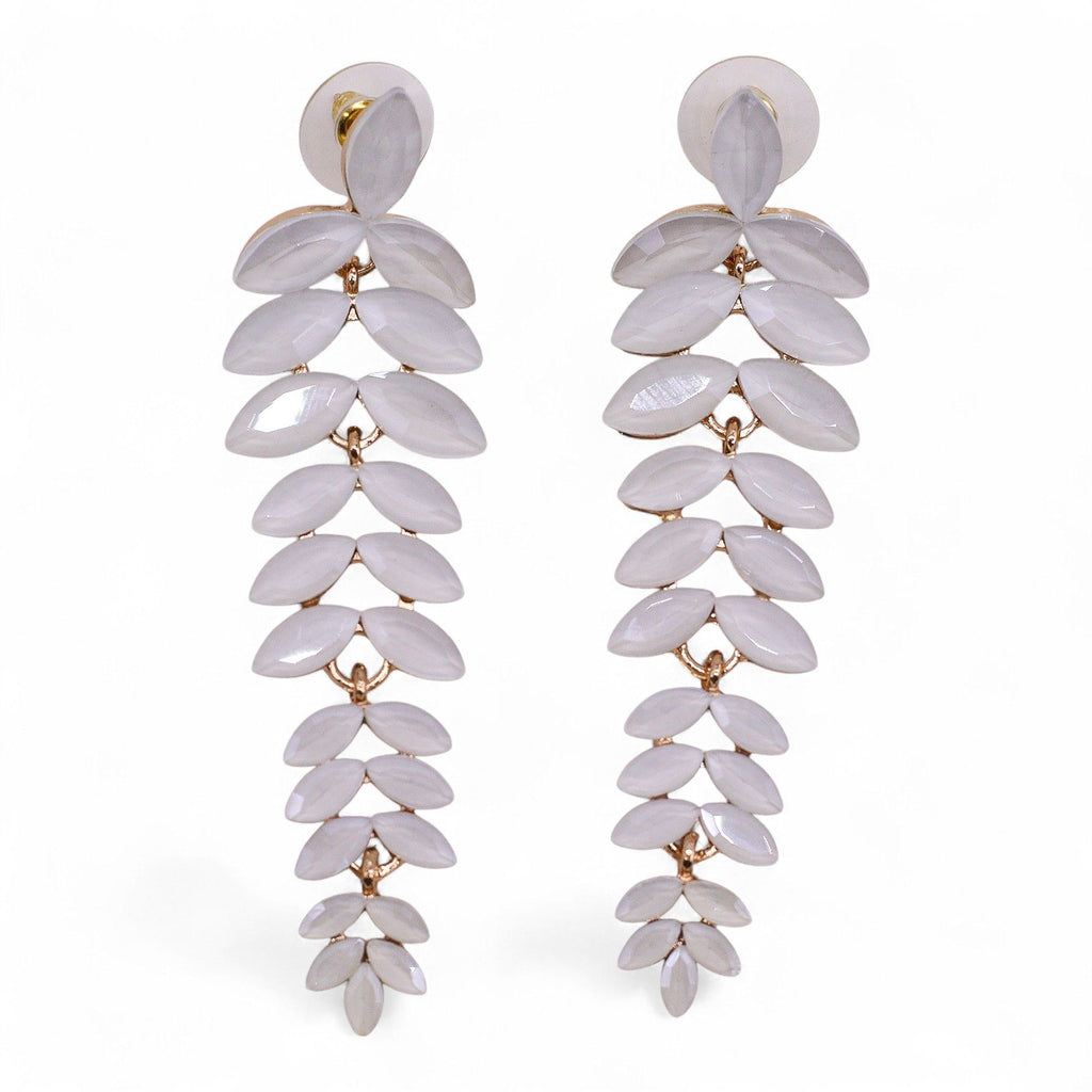Nymph Pearl Long Drop Vintage Glass Earrings