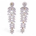 Nymph Pearl Long Drop Vintage Glass Earrings