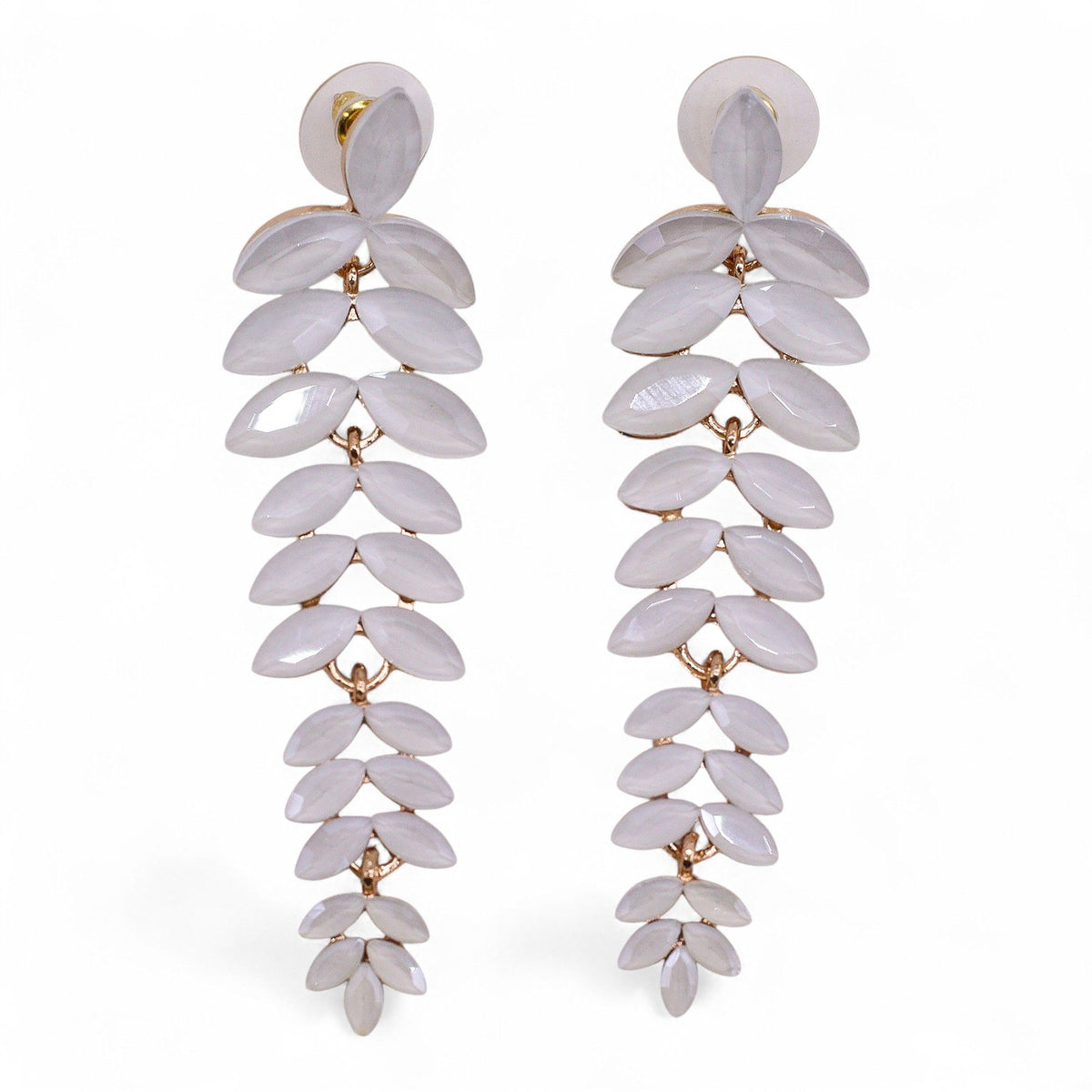 Nymph Pearl Long Drop Vintage Glass Earrings