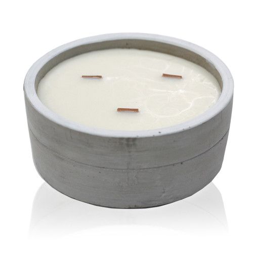Large Concrete Wooden Wick Candle - Patchouli & Dark Amber – view 4