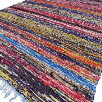Luxury Rag Rug, Blue - 153 x 90cm – view 5