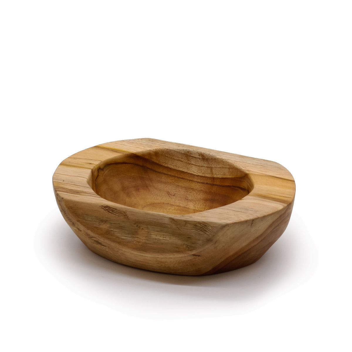 Medium Natural Shape Teak Wood Bowl, approx. 20cm – view 3