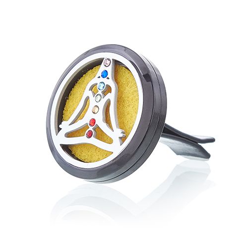 Yoga Chakra Car Diffuser Kit - 30mm Pewter Style Locket – view 2