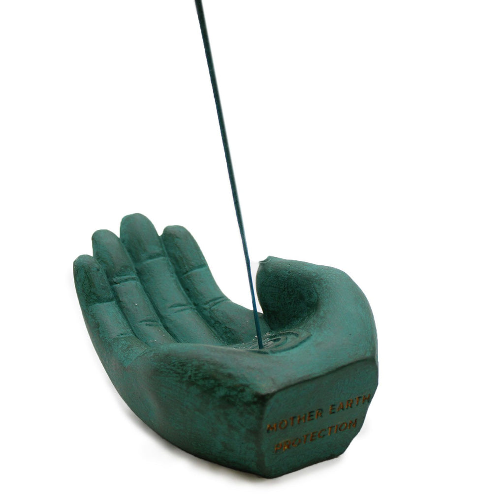 Earth Protect Hand Incense Burner in Green – view 4