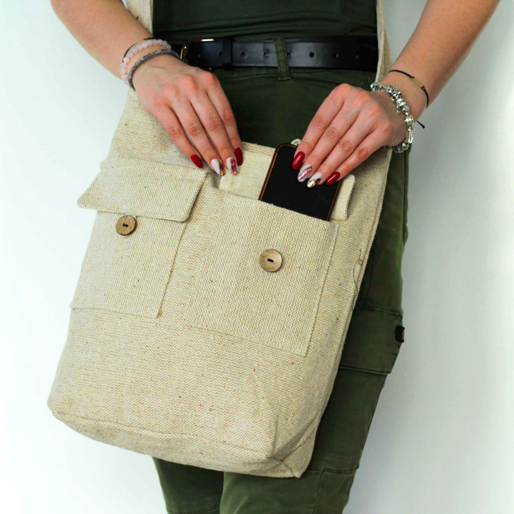 Natural Tones Two Pocket Bag Natural Large – view 3
