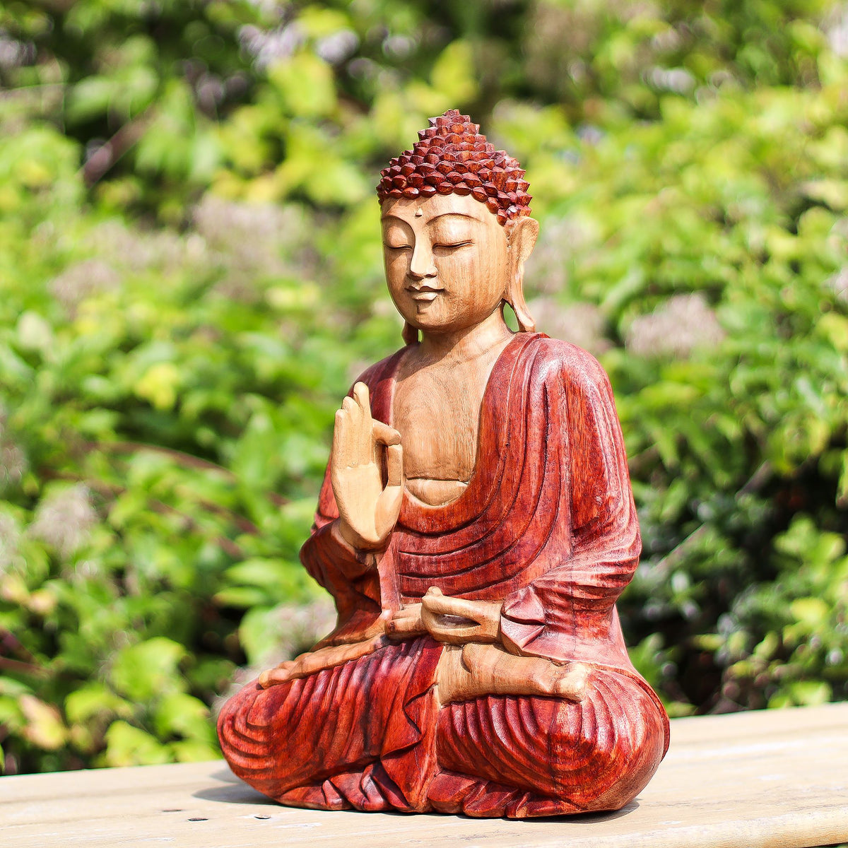 Hand Carved Buddha Statue, Teaching Pose, 30cm – view 5