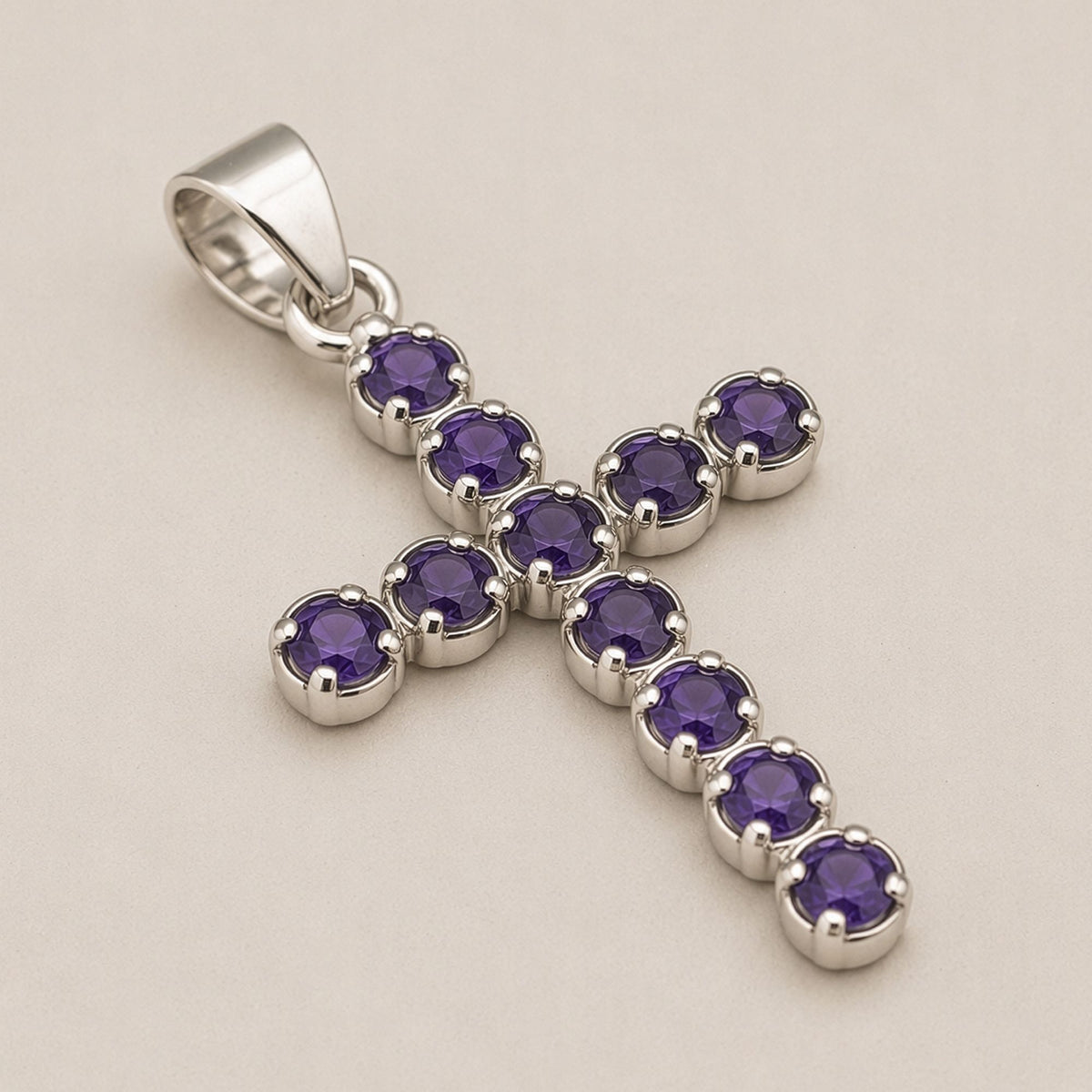 Ionite Crucifix Pendant Necklace on Silver Plated Chain 45cm – view 6