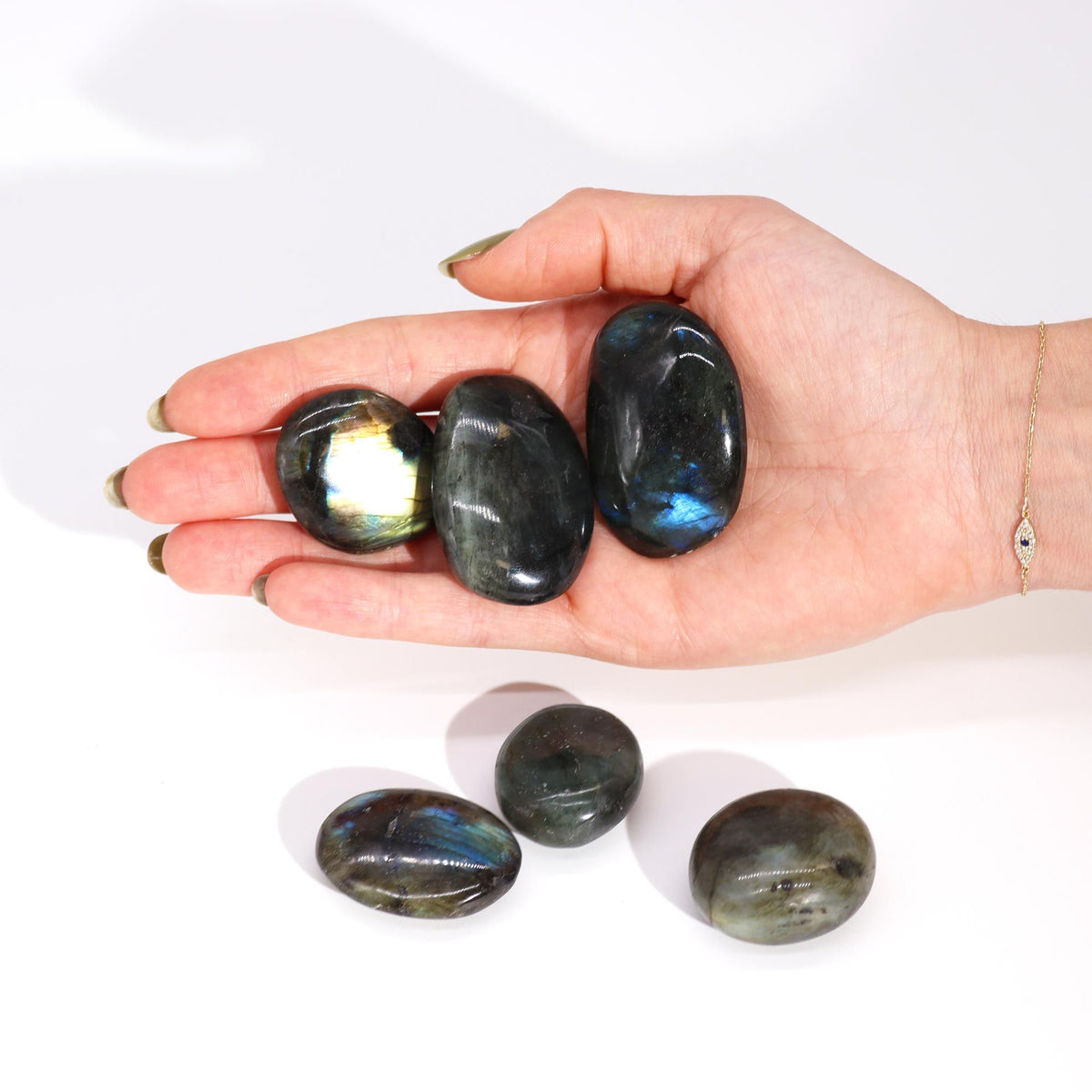 Madagascar Labradorite Palm Stone 35-50mm
