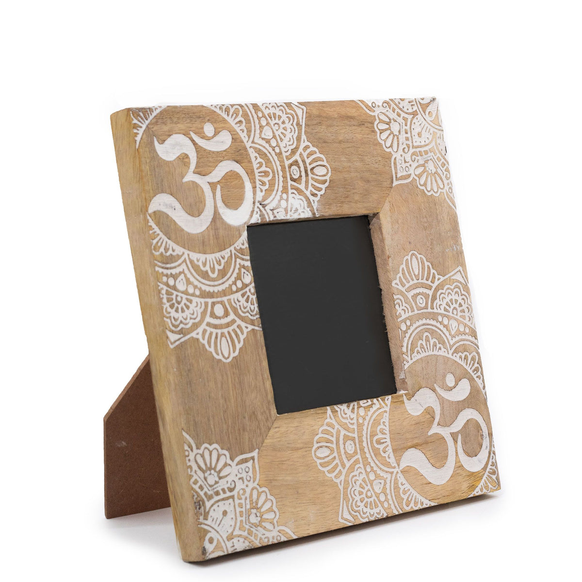 Small Mango Wood Picture Frame, Mandala, White